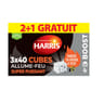 Harris cubes allume feu boost sans odeur 40 cubes x2 plaques + 1 offerte