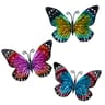 Deco murale papillon 13,5x9cm metal 3 assortis