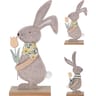 Lapin en feutre sur pied en bois assortiment