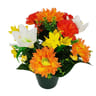 Oeillet gerbera lys artifiels en pot (jaune-orange)