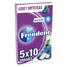 Freedent chewing-gum sans sucres menthe myrtille 5x10 - 70g