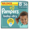 Pampers baby dry couches big pack t8 x36