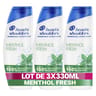 Head & shoulders shampoing  menthol fresh antipelliculaire 3x300ml