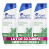Head & shoulders shampoing  menthol fresh antipelliculaire 3x300ml
