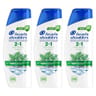 Head & shoulders shampoing menthol fresh 2en1 antipelliculaire 3x300ml