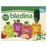 Blédina gourdes fruits Banane fraise/pomme/pomme banane cassis myrtilles/pomme banane poire abricot