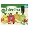 Blédina gourdes fruits pomme banane fraise kiwi/pomme banane fraise cerise/poire/pomme banane 8x90g