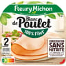 Fleury michon blanc de poulet conservation sans nitrite 2 tranches 65g