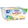 Nestlé p'tit gourmand bio vanille dès 6 mois 4x90g