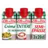 Elle & Vire crème semi-épaisse entière de Normandie 30% mg lot 3x20cl