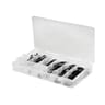 Turbocar assortiment de clips type u (cages) et vis - boite de 170PC