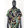 Chemise manches courtes homme PALMIER VERT ORANGE FOND NOIR XXL