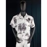 Chemise manches courtes homme PALMIER NOIR FOND BLANC XXL