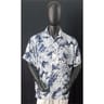 Chemise manches courtes homme BLEU FEUILLES BLANCHES XXL