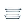 Set 2 plat à four rectangle 1L+6L EN VERRE