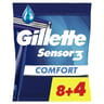 Gillette rasoirs jetables sensor3 confort 4grt +8