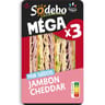 Sodébo Sandwich le méga club suédois jambon cheddar 230g