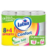 Lotus papier hygienique sans tube 12 rouleux (8+4) blanc
