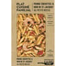 Plat cuisiné familial penné crevettes et noix de Saint Jacques au Pesto rosso
