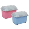 Coffre de rangement en pp avec couvercle et roulette 55cl coloris asso
