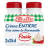 Elle & vire crème entière 30% MG fluide stérilisée uht bouteille 2x25cl