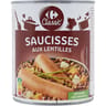 Carrefour classic' plat cuisiné saucisses lentilles 840g
