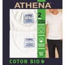 Lot de 2 tee-shirts col rond manches courtes homme coton bio Athena 950 BLANC/BLANC T3