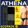 Lot de 4 slips basic coton homme Athena 2100 NR/ANTH/GR/BLC T3