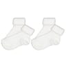 2 paires de mi chaussettes bébé à côtes revers BLANC X2 100 21\23