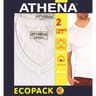 Lot de 2 Tee-shirts col V manches courtes Ecopack  homme Athena 300 BLANC/BLANC T4