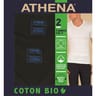 Lot de 2 tee-shirts col V manches courtes homme coton bio Athena 650 NOIR/NOIR T6