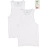 Lot de 2 débardeurs blanc homme BLANC/BLANC T5