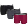 Lot de 3 boxers unis homme 1825 BORDEAUX/GRIS/NOIR T6