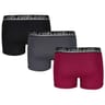 Lot de 3 boxers unis homme 1825 BORDEAUX/GRIS/NOIR T6