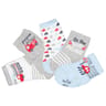 5 paires de mi chaussettes fantaisies bébé BLEU/ROUGE 24\26