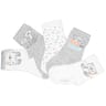 5 paires de mi chaussettes fantaisies bébé BLANC/GRIS 24\26