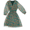 Robe courte manches longues femme TURQUOISE  IMPRIM L\XL