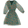 Robe courte manches longues femme TURQUOISE  IMPRIM S\M