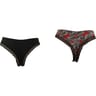 Lot de 2 tanga ZEBRE PRINT / NOIR 38/40