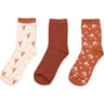 Lot de 3 paires de mi chaussettes fantaisies femme MARRON/CAMEL/SAUMON 37\41