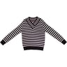 Pull manches longues femme RAYE BLACK/ ECRU T50\52