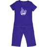Pyjama corsaire manches courtes femme MARINE POIS T42/44