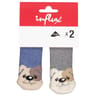 Lot de 2 paires de bottons fantaisies bébé garçon Influx GRIS/BLEU 0\6MOIS