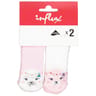 2 paires de bottons bébé fantaisie Influx BLANC/ROSE 0\6MOIS