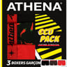 Lot de 3 boxers garçon - Eco pack Athena 1000 ROUGE 16 ANS