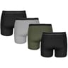 Lot de 4 boxers unis homme Influx basic NOIR/NOIR/GRIS/KAKI T6