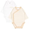 Lot de 2 bodies naissance prématurée manches longues fantaisie bébé BEIGE NAISSANCE