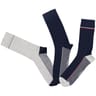 3 paires de mi chaussettes fantaisies BLEU MARINE/GRIS CHINE T39\42