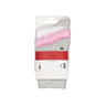 3 paires de mi chaussettes fantaisies bébé ROSE/BLANC CHAT 24\26