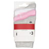 3 paires de mi chaussettes fantaisies bébé ROSE/BLANC CHAT 24\26
